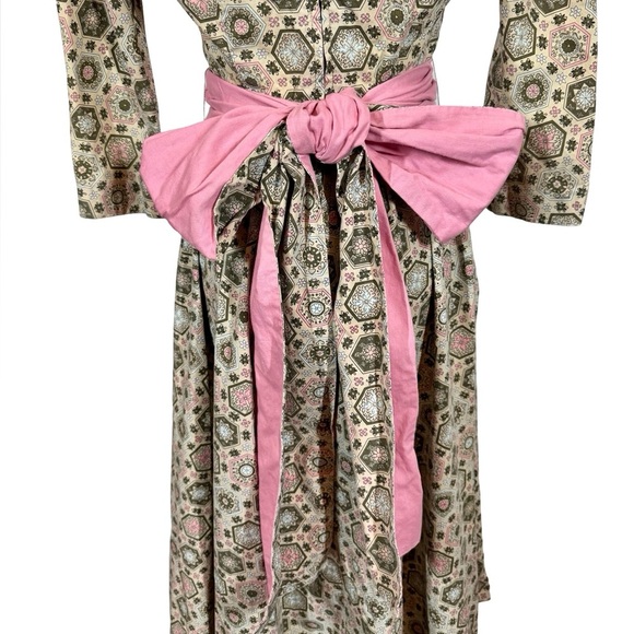 True Vintage Jeanne D’Arc 50s 60s Fit and Flare Geometric Patterned Day Dress - Picture 9 of 16